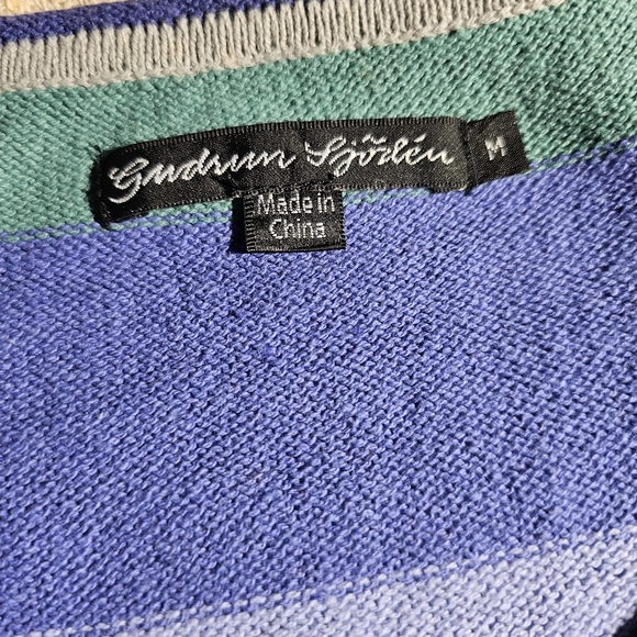 Gudrun Sjoden Striped Blue And Green Women's Dress - Picture 12 of 14